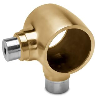 Opschuifsteun 38,1 mm met 2 uitgangen en M8 mat messing