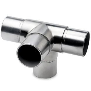 T-stuk met extra aansluiting 38,1 x 1,27 mm RVS Look