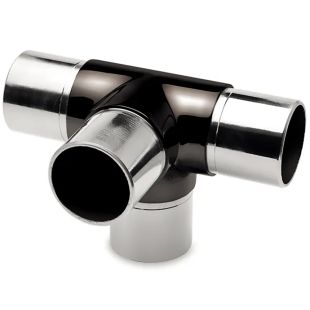 T-stuk met extra aansluiting 38,1 x 1,27 mm zwart