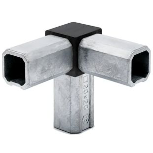 Hoekverbinder 20 x 20 x 1,5 mm zwart