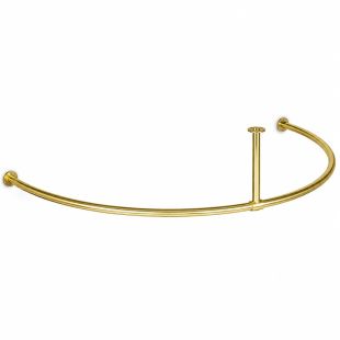 Kledingstang messing muur en plafond halfrond