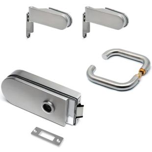 Glazen deurbeslag set Natale RVS look