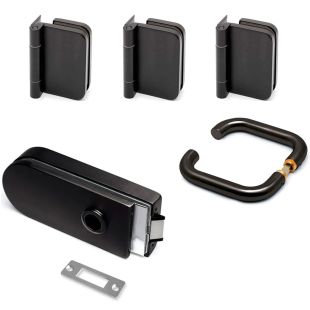 Glazen deurbeslag set Desiree zwart