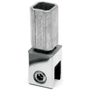 Glasplaatklem voor koker 20 x 20 x 1,5 mm chroom