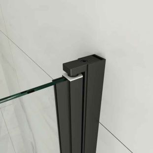 Douchedeur scharnierprofiel wand/glas 2000 mm zwart