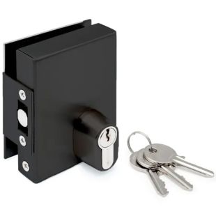 Slot voor glazen deur tbv klemmontage zwart