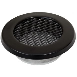 Luchtrooster met gaas 125 mm, Zwart