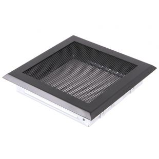 Luchtrooster met gaas 160 x 160 mm, Mat Zwart