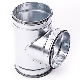 T-stuk 90° safe voor spirobuis staal gegalvaniseerd