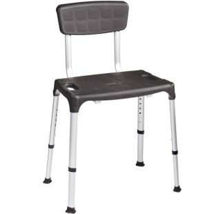 SecuCare Douchestoel Quattro verstelbaar zwart met rugleuning