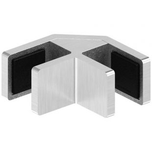 RVS hoekglasverbinder voor glas 16,76 - 17,52 mm