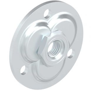 Muurplaat rond 100 mm verstelbaar M20 staal verzinkt