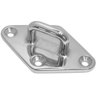 RVS316 oogplaat Ruit 90 x 55 mm, Oog 22 x 13 mm