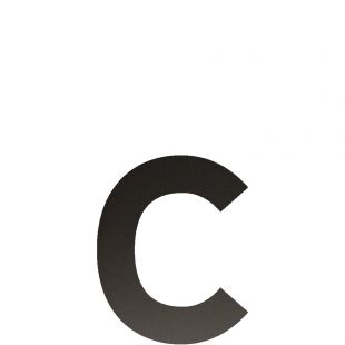 Huisnummer c, 110 mm, Mat Zwart RVS