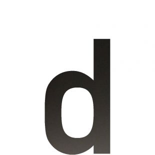 Huisnummer d, 150 mm, Mat Zwart RVS
