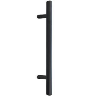 Deurgreep zwart T-model Rond Ø34 mm Schuin, Lengte 600 mm, H.o.h. 400 mm (Op=op)