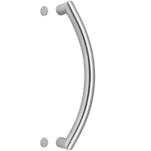Deurgreep U-model bol rond Ø32 mm, Lengte 802 mm, HOH 770 mm, Doorgaand, RVS