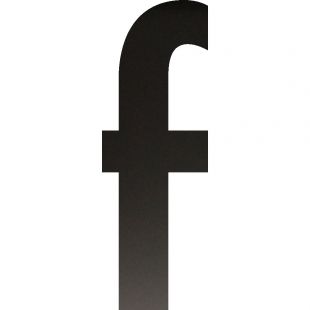 Huisnummer f, 150 mm, Mat Zwart RVS