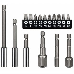 Magnetische bithouder set 16-delig met dopadapters en bits