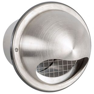 Overdrukrooster bol RVS met terugslagklep en grofmazig gaas