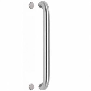 Deurgreep U-model gebogen rond Ø19 mm, Lengte 319 mm, HOH 300 mm, Doorgaand, RVS 316