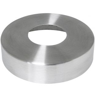 Rozet 105 x 25 mm met centraal gat 43 mm, RVS