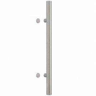 Deurgreep T-model rond Ø25 mm, Lengte 500 mm, HOH 300 mm, Doorgaand, RVS 316