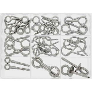 Schroefhaken en schroefogen assortimentsdoos 51-delig RVS (A2)