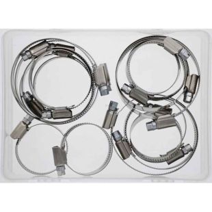 Slangklemmen 25-70mm DIN3017 assortimentsdoos 16-delig RVS 316 (A4)