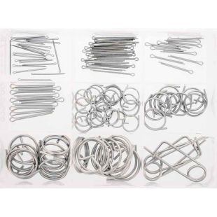 Splitpennen en borgringen assortimentsdoos 114-delig RVS 316 (A4)