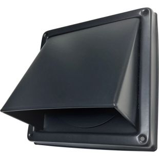 Overdrukrooster met kap 125 mm zwartgrijs RVS