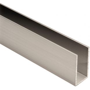 U-profiel 40 x 20 x 40 mm, RVS Look Aluminium, 2500 mm