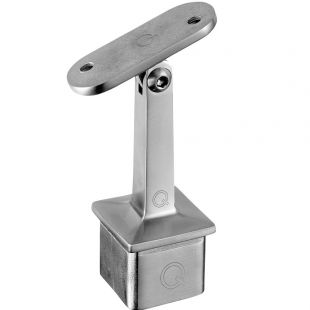 RVS railingsteun 40 x 40 x 2,0 mm, Vlak, Verstelbaar