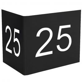 Mat zwart huisnummerbord met hoek 200 x 400 - RVSLand