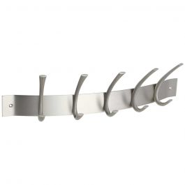 metalen design wandkapstok - 2, 5 of 10-haaks - Coatrack by the Meter horizontaal in wit RAL9002
