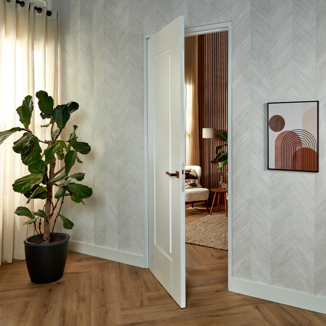 Intersteel Deurkruk Q 05 op rozet PVD brons