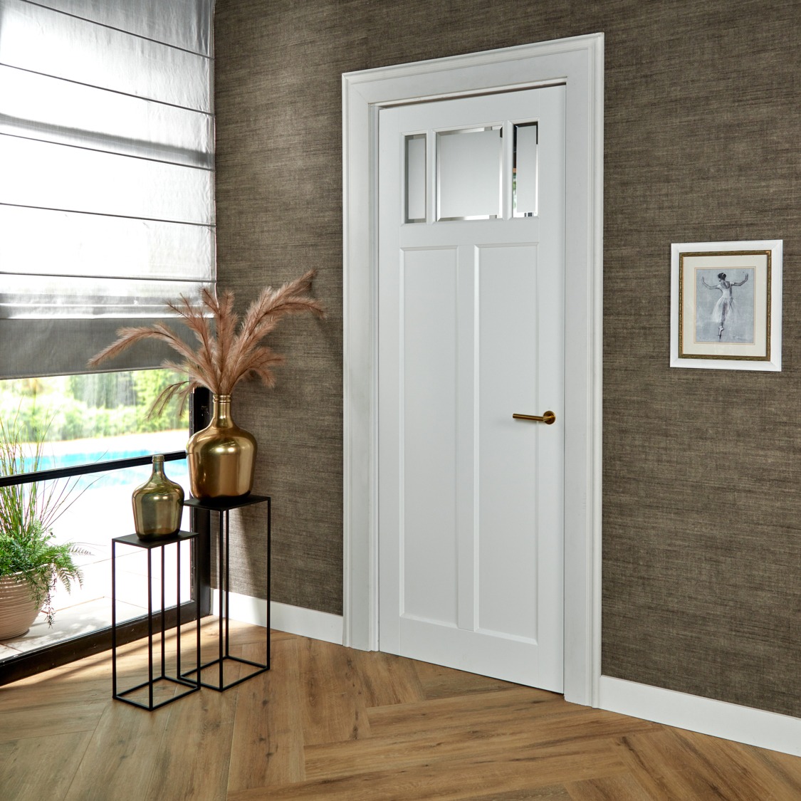 Intersteel Deurkruk Q 01 op rozet PVD messing mat