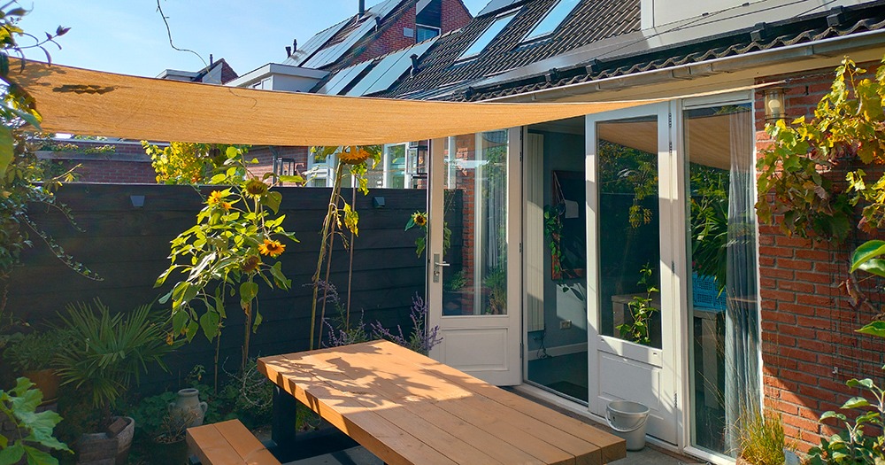 schaduwdoek bevestiging